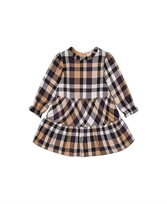 Deux Par Deux - Girl's Birch Tawny Plaid Dress