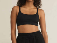 Z Supply Luxe Scoopneck Bralette in black - women's intimate