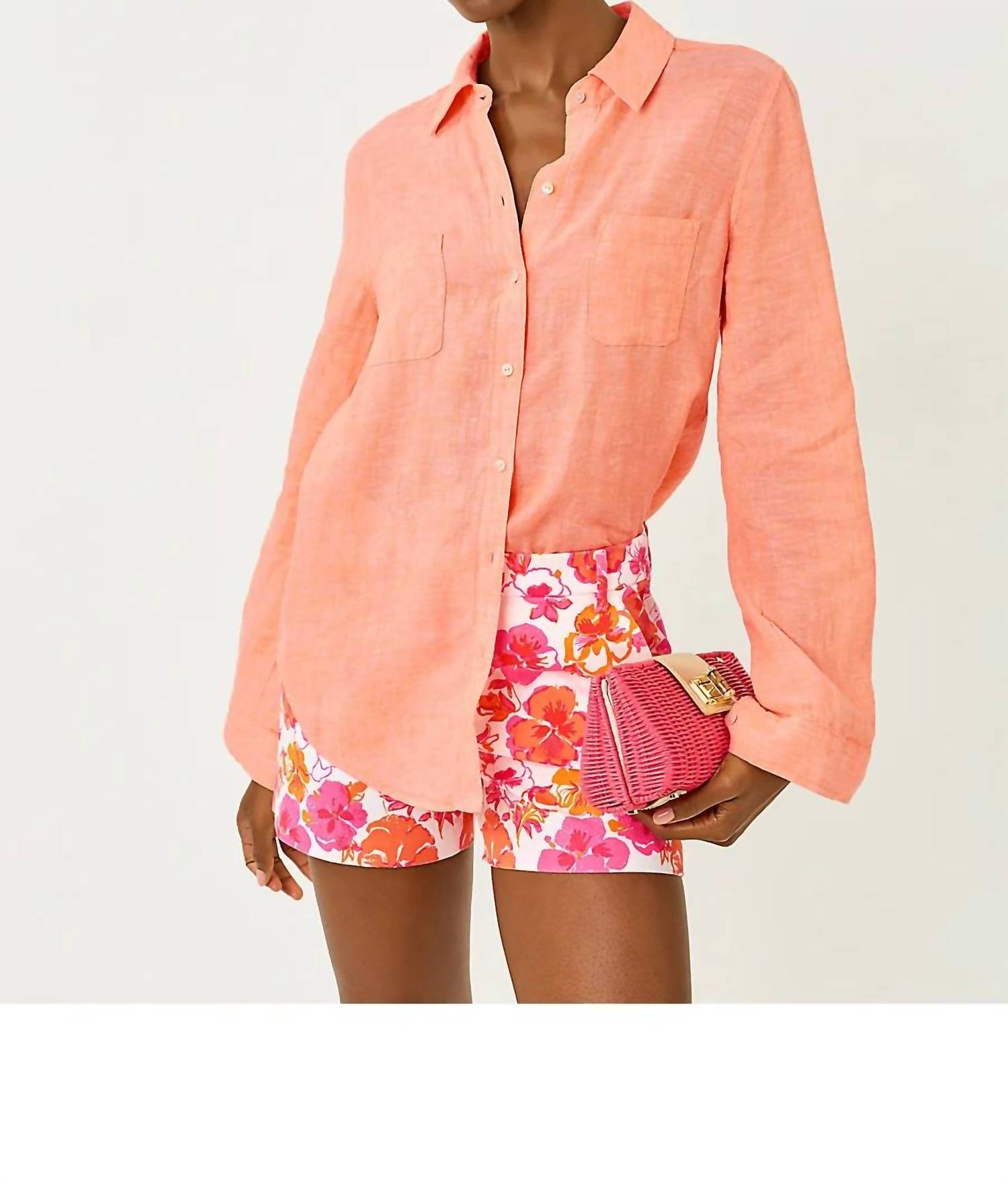 Lilly Pulitzer - Sea View Linen Button Down Top