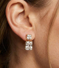 Marlyn Schiff - Women's Princess Cut Drop Earrings