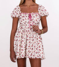 for Love & Lemons FLORAL ETIENNE MINI DRESS in pink - women's dress