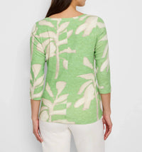 Nic + Zoe - Shadow Fern Three Quarter Sleeve Boat Tee