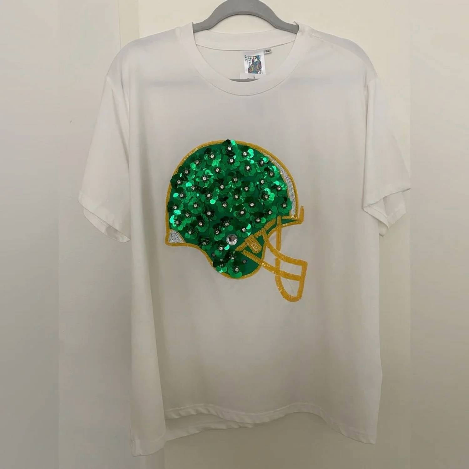 Queen Of Sparkles - Sequin Flower Helmet Tee