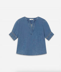 Frame - The Denim V-Neck Popover Top