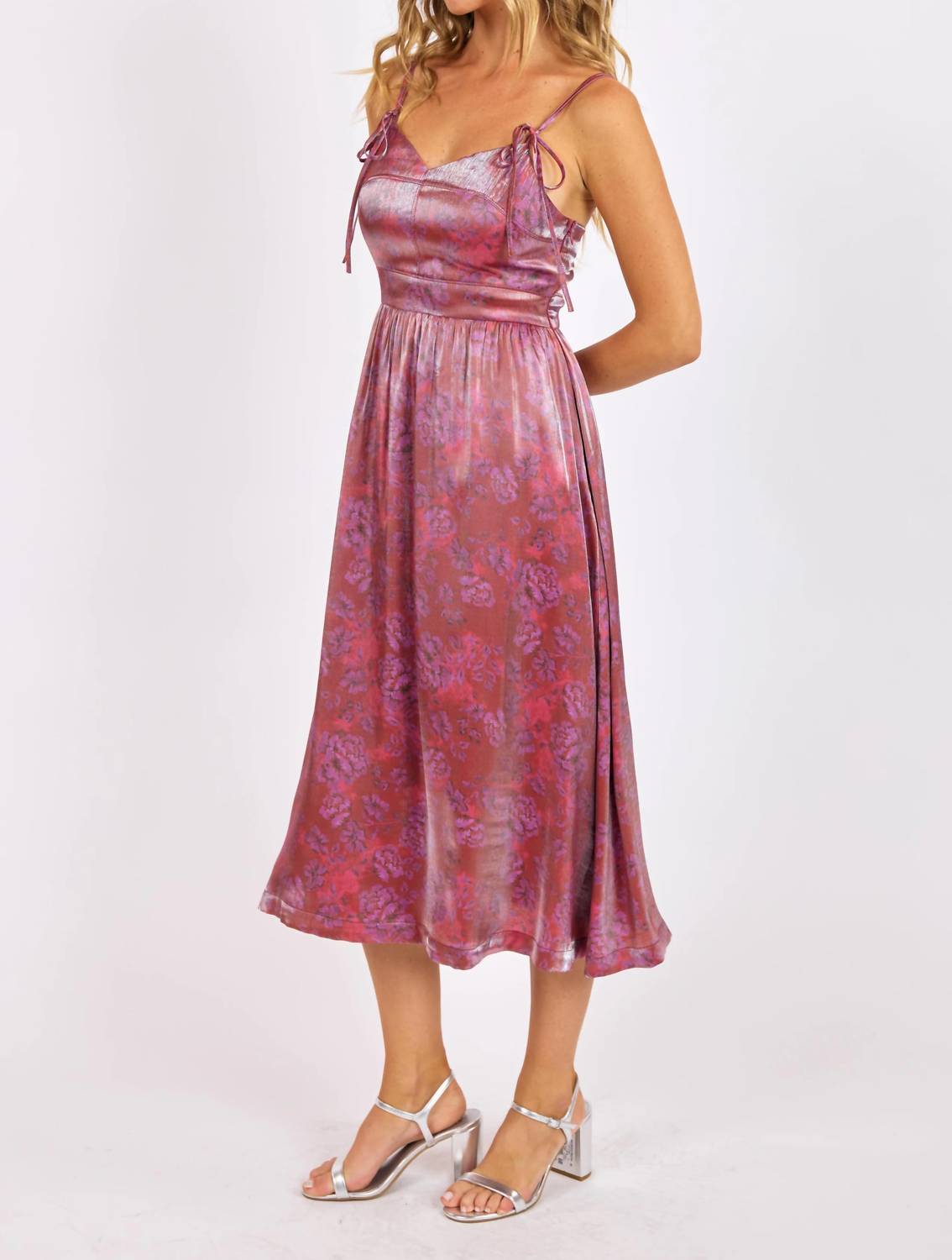 Sage The Label - Floral Glow Fitted Bodice Midi Dress