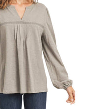 Cotton Bleu - Casual Pintuck Knit Top
