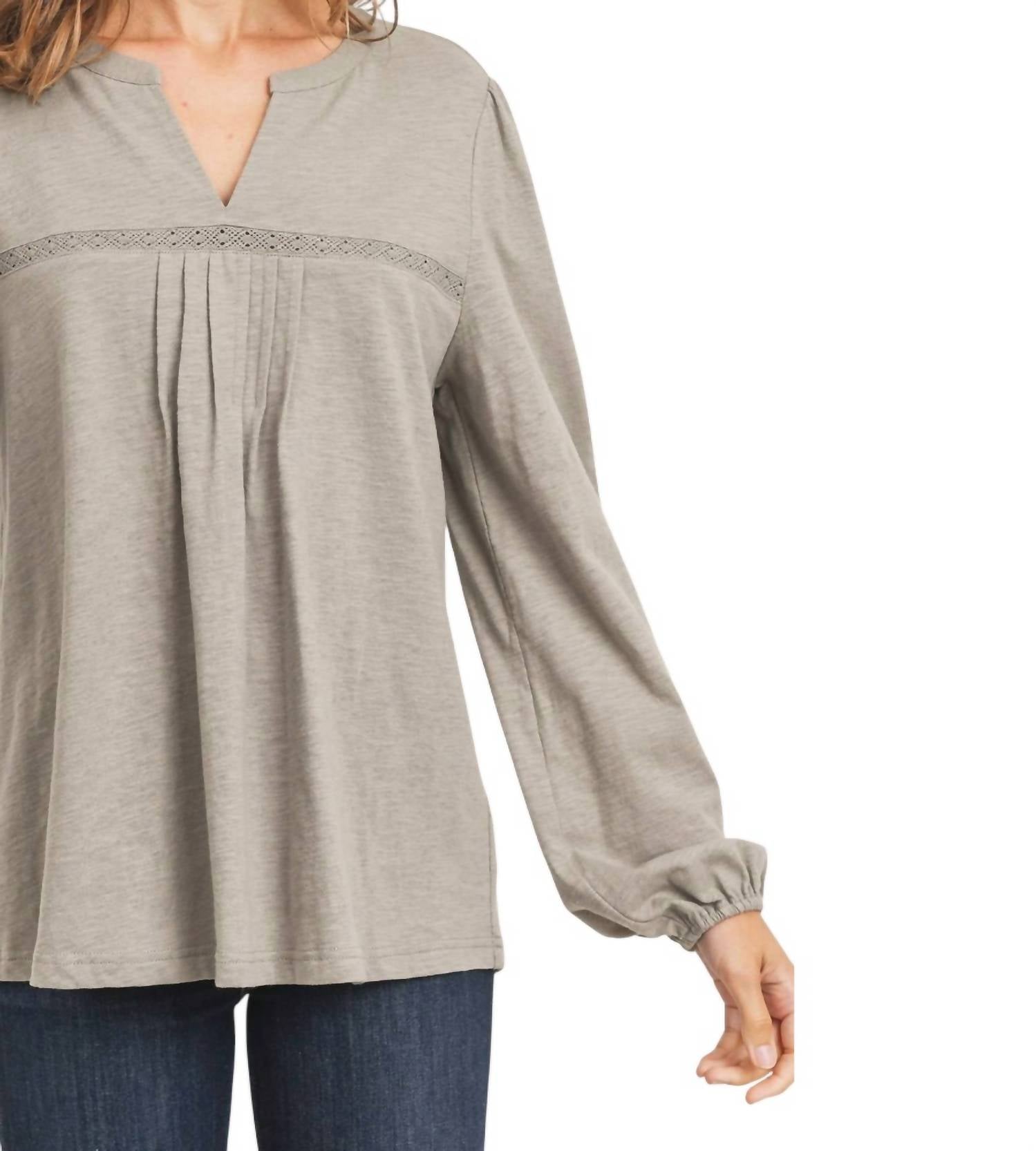 Cotton Bleu - Casual Pintuck Knit Top