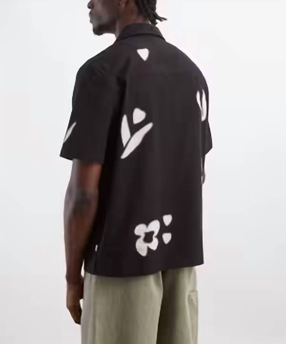 Wax London - Didcot Abstract Appliqué Short Sleeve Shirt