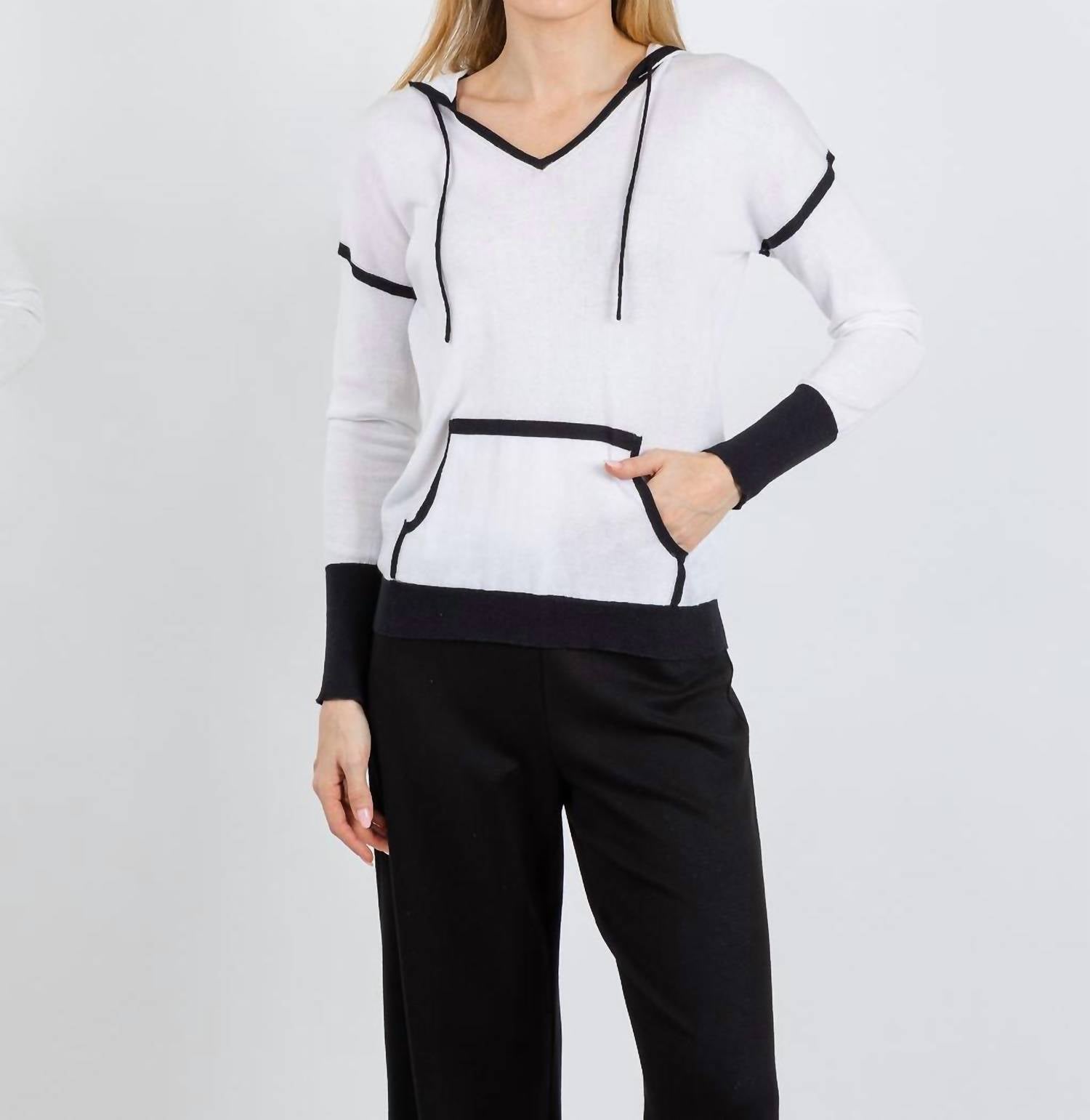 Pure Amici Devi Mesh Hoodie in white - women's top