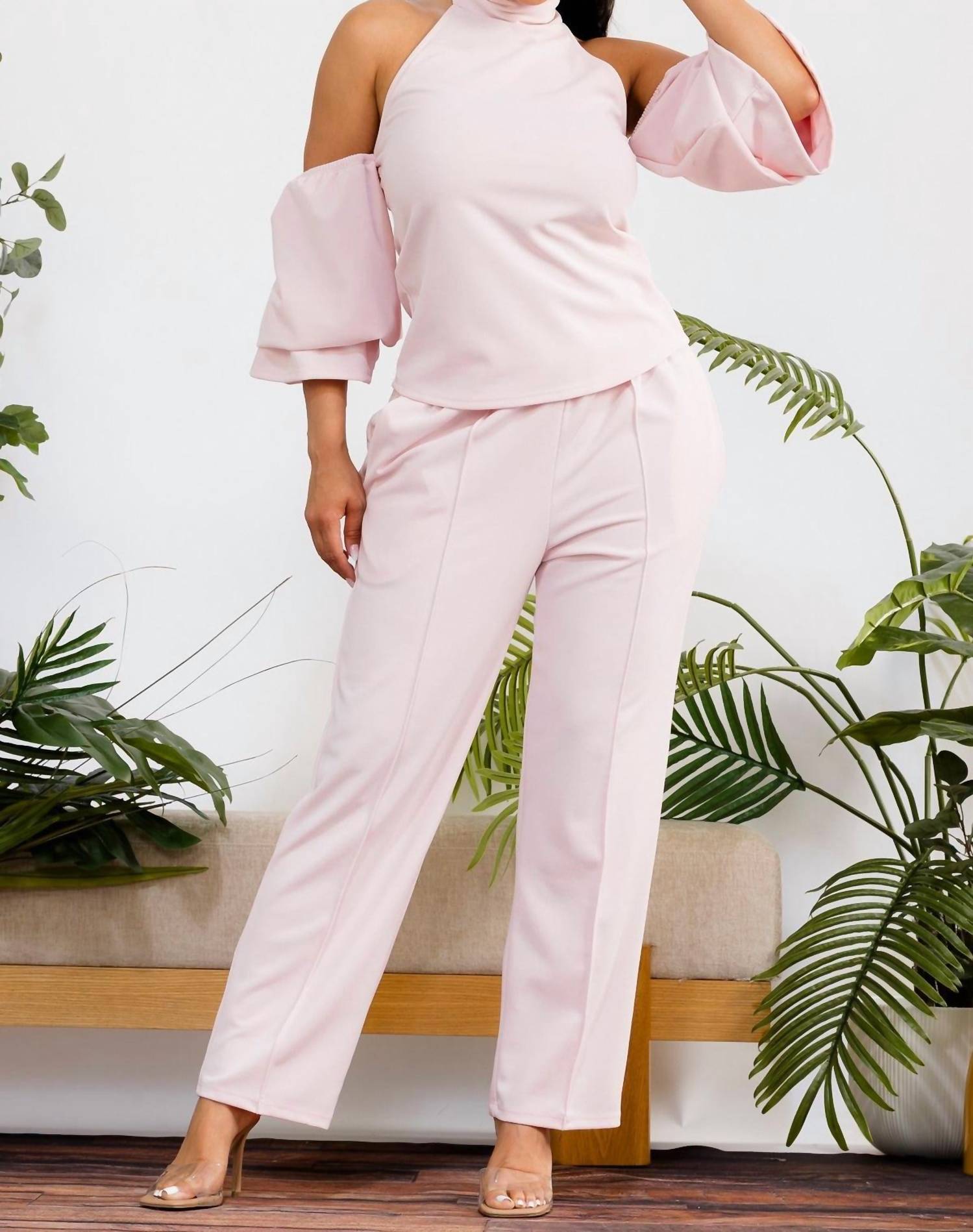 Karen T Design - High Waist Mock Neck Two Piece Set