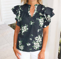 Sugarlips - Emerson Floral Split Neck Top