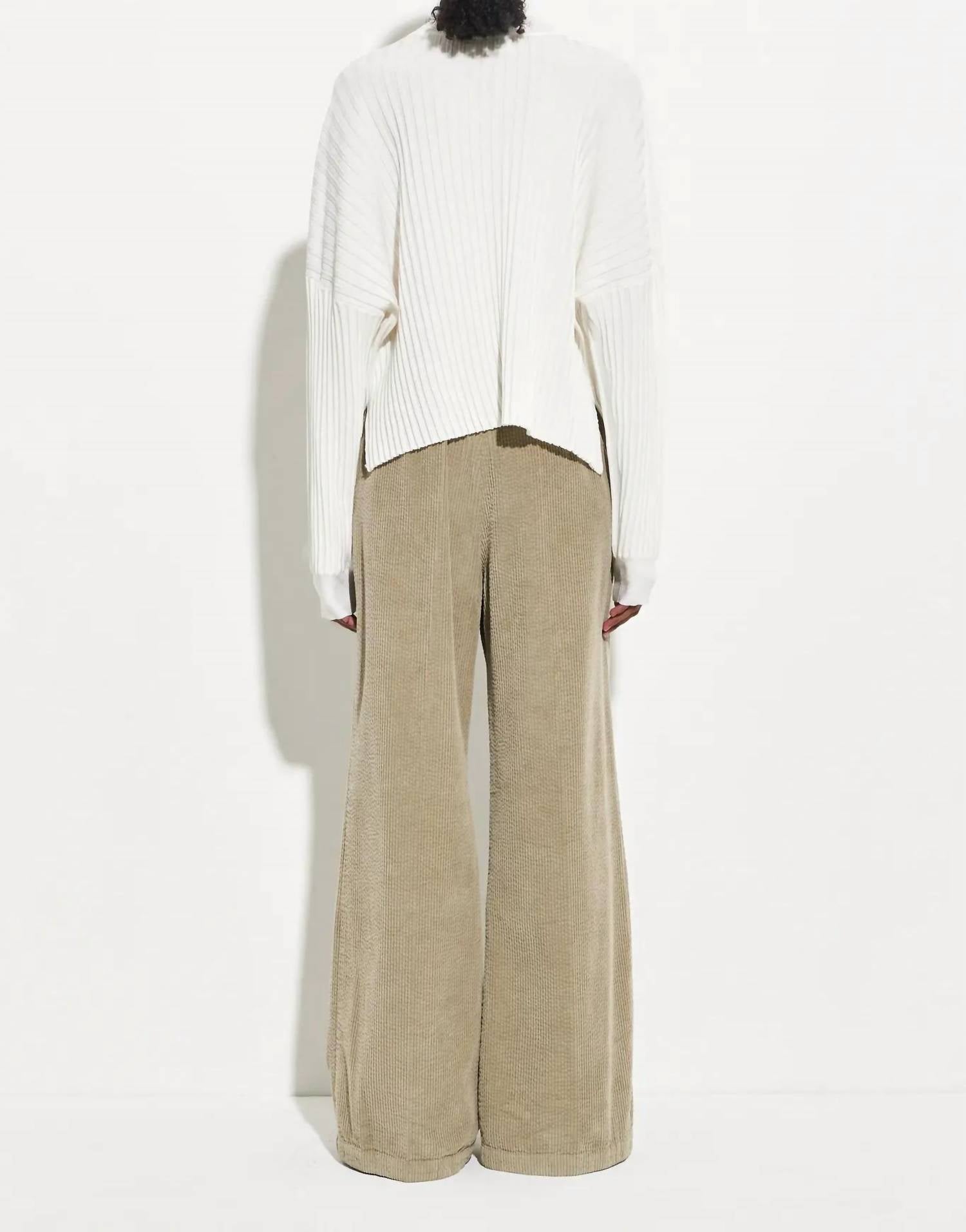 Christian Wijnants Padola Cordoroy Pant in sage green - women's pants - detail view