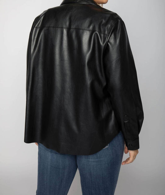 Nic + Zoe - Faux Leather Shirt Jacket - Plus