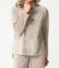 habitat Cozy Velour Tranquil Top in latte - women's long sleeve top