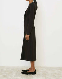 Meimeij - Boat Neck Twisted Waist Dress