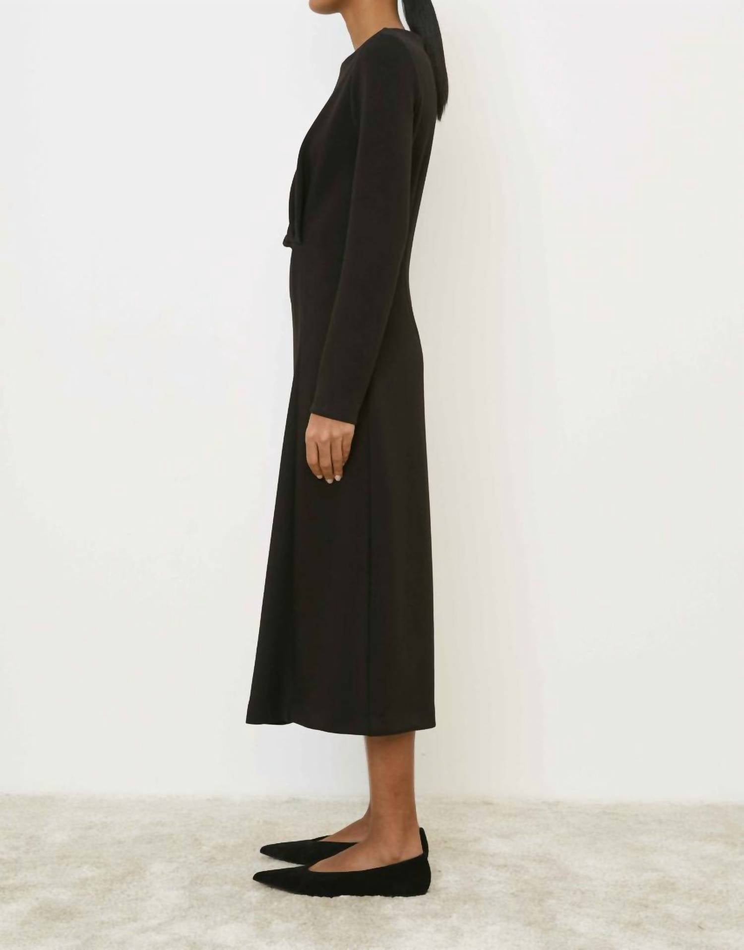 Meimeij - Boat Neck Twisted Waist Dress