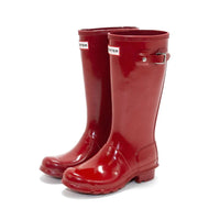 HUNTER Girls Gloss Rain Boots in military red - kids' shoe