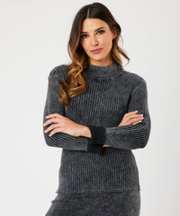 Angel Apparel - Cable Mock Neck Sweater