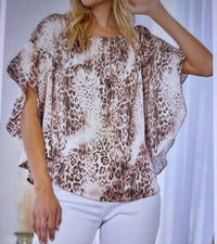 Emily Wonder - Short Sleeve Leopard Print Blouse