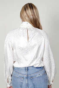 Frame - Foldover Mock Neck Blouse