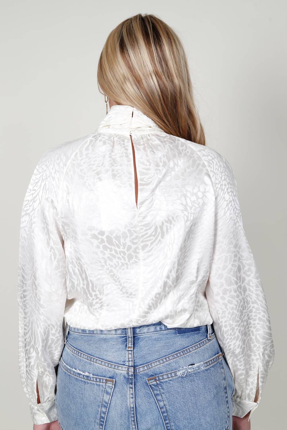 Frame - Foldover Mock Neck Blouse