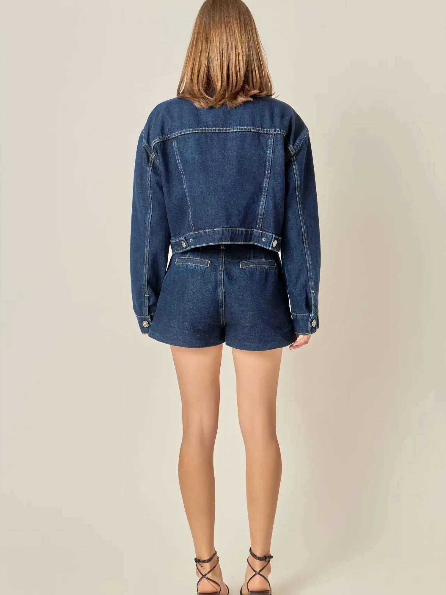 English Factory - High Waist Denim Shorts