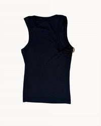 ASKK NY Sleeveless Rib Tank Top in stone black - women's tank top - view 5