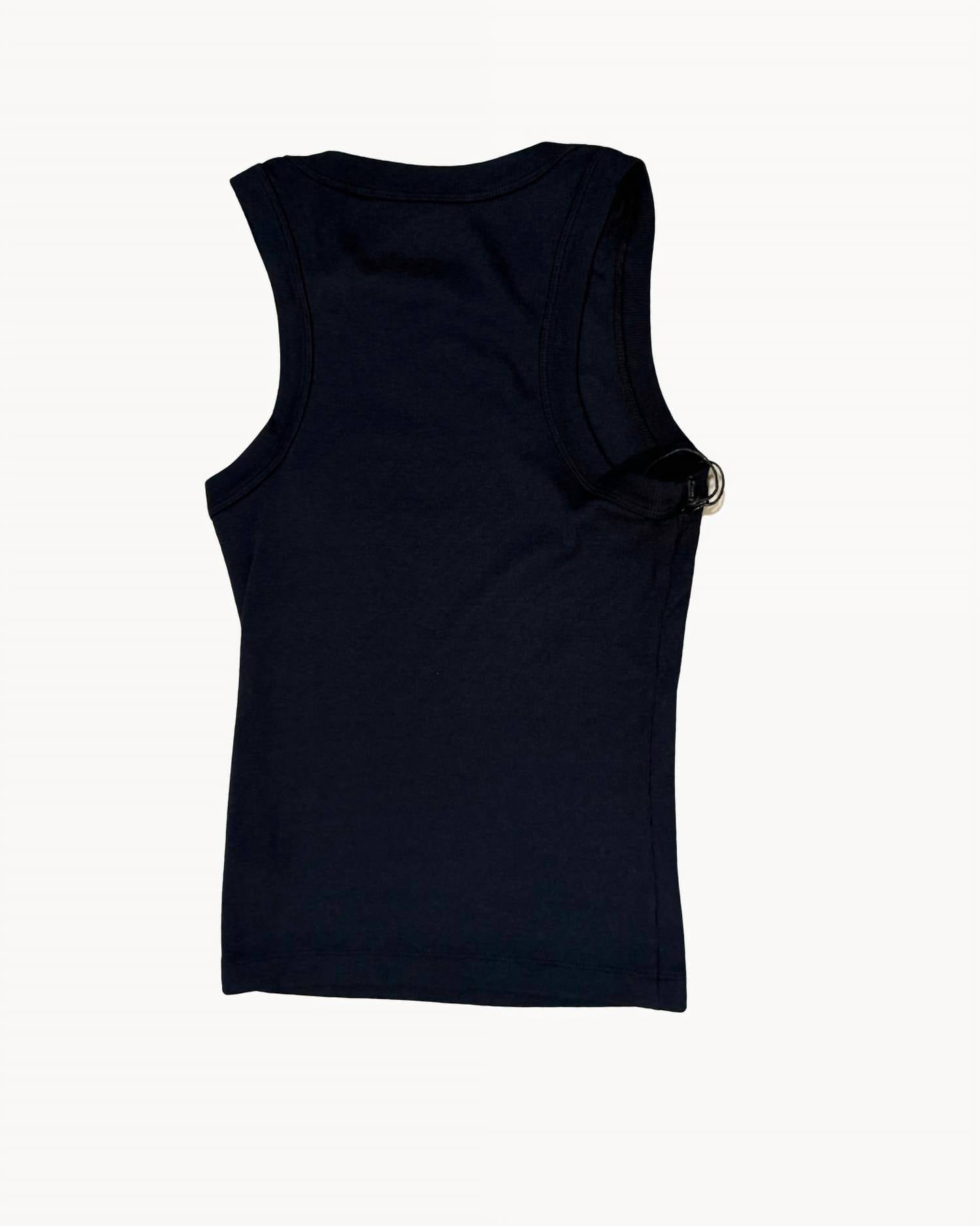 ASKK NY Sleeveless Rib Tank Top in stone black - women's tank top - view 5
