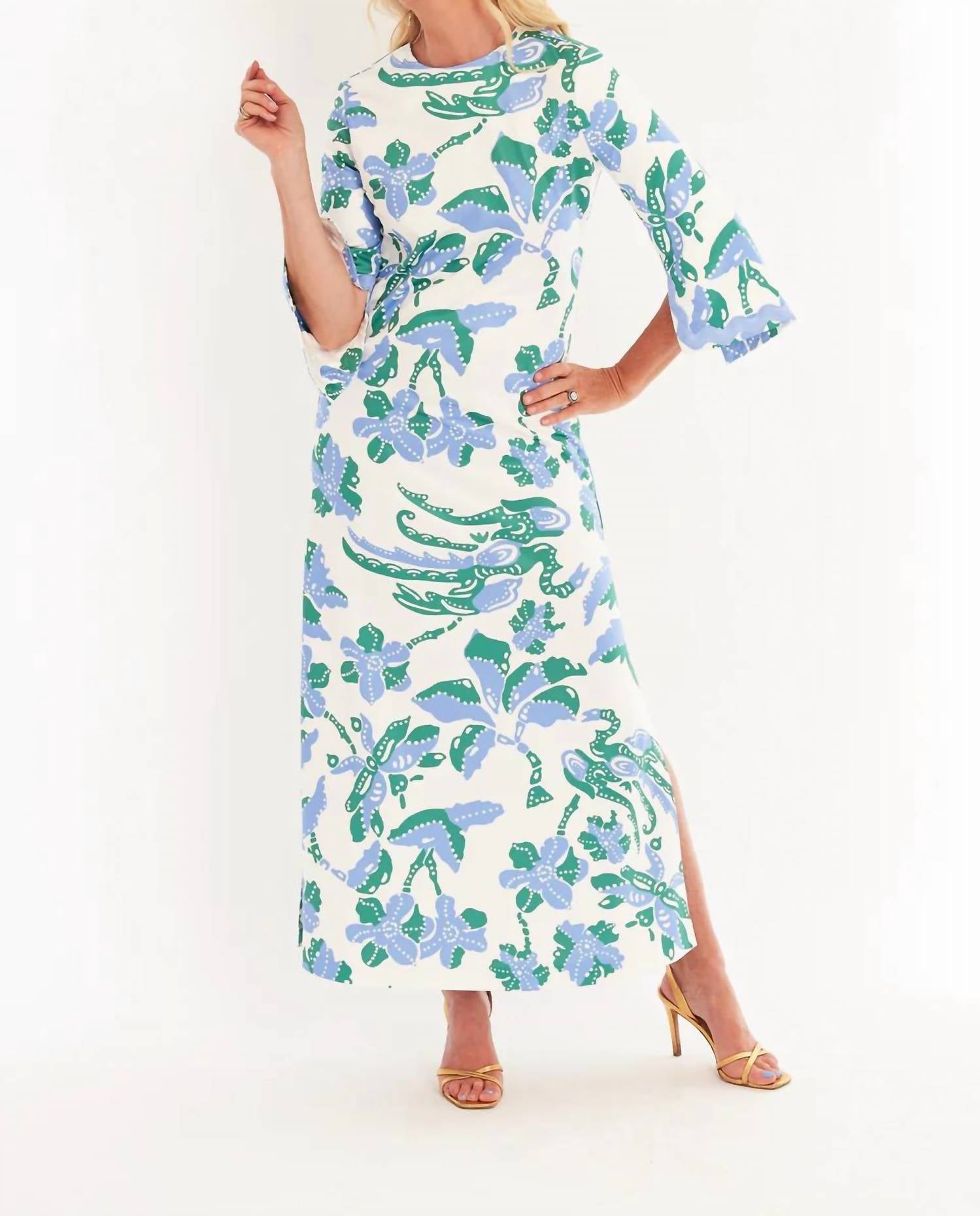 CK BRADLEY Cassandra Dress in lingren peri - women's dress - detail view