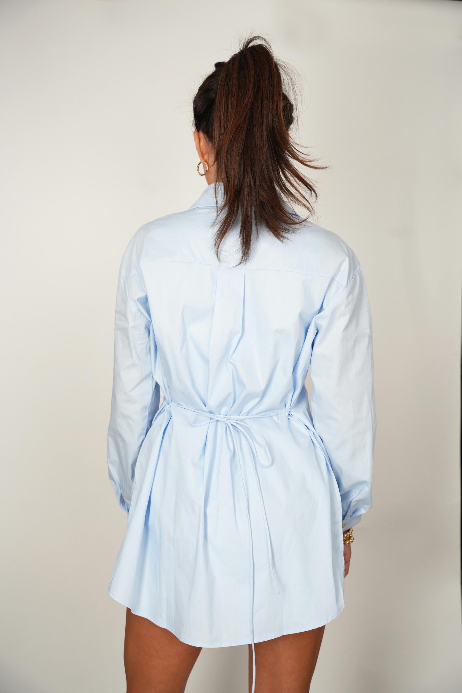 Falcon Park - Karlah Tie Waist Shirt Dress Romper