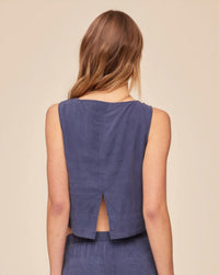 Bella Dahl - Sleeveless Boat Neck Split Back Tank