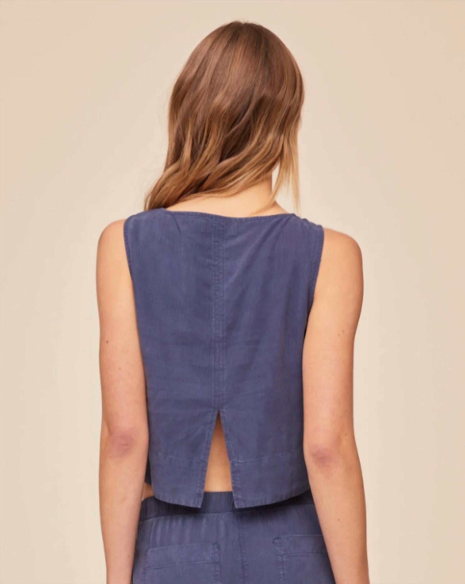 Bella Dahl - Sleeveless Boat Neck Split Back Tank