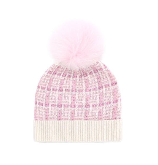 Mitchie'S Matchings - Women's Tweed Fox Pom Knit Hat