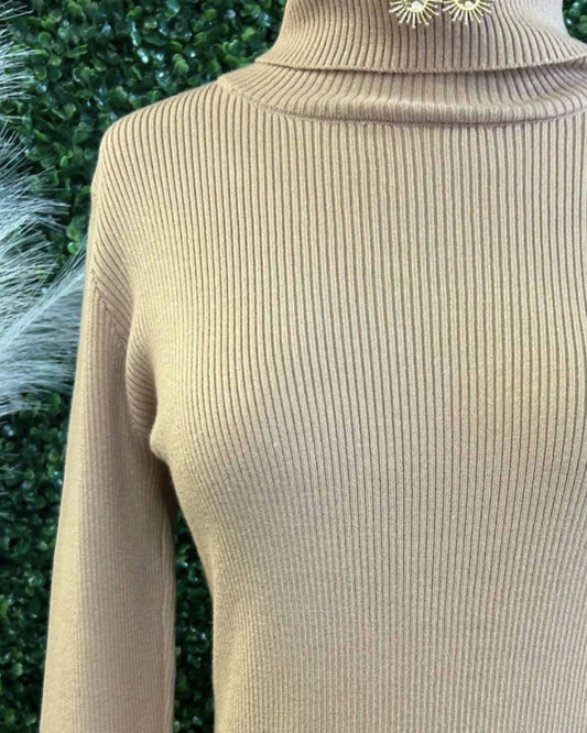 Mystree - Women's Button Sleeve Mock Neck Sweater