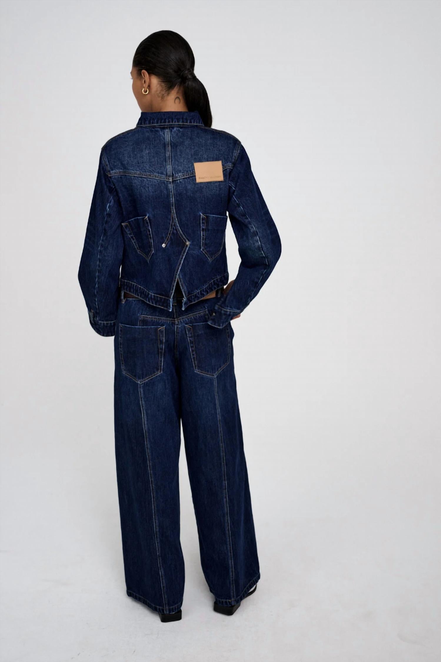 Rabens Saloner - Lane Patchwork Denim Wide Leg Pants
