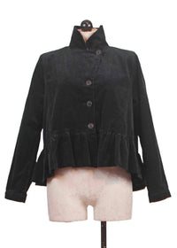 Baci - Women's Hi Lo Peplum Asymmetrical Velvet Jacket