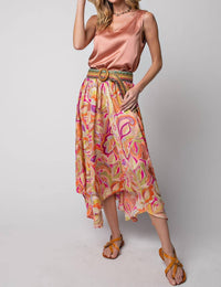 Easel - Satin V-neck Top