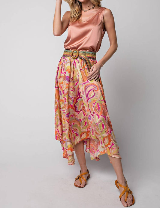 Easel - Satin V-neck Top