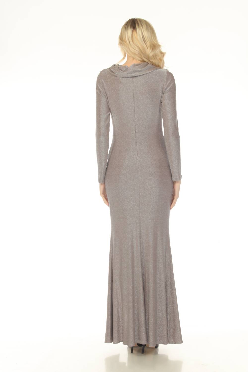 Joseph Ribkoff - Shimmery Cowl Neck Maxi Evening Dress