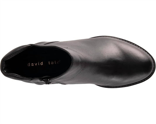 David Tate - Women's Ania Leather Stacked Heel Ankle Boots