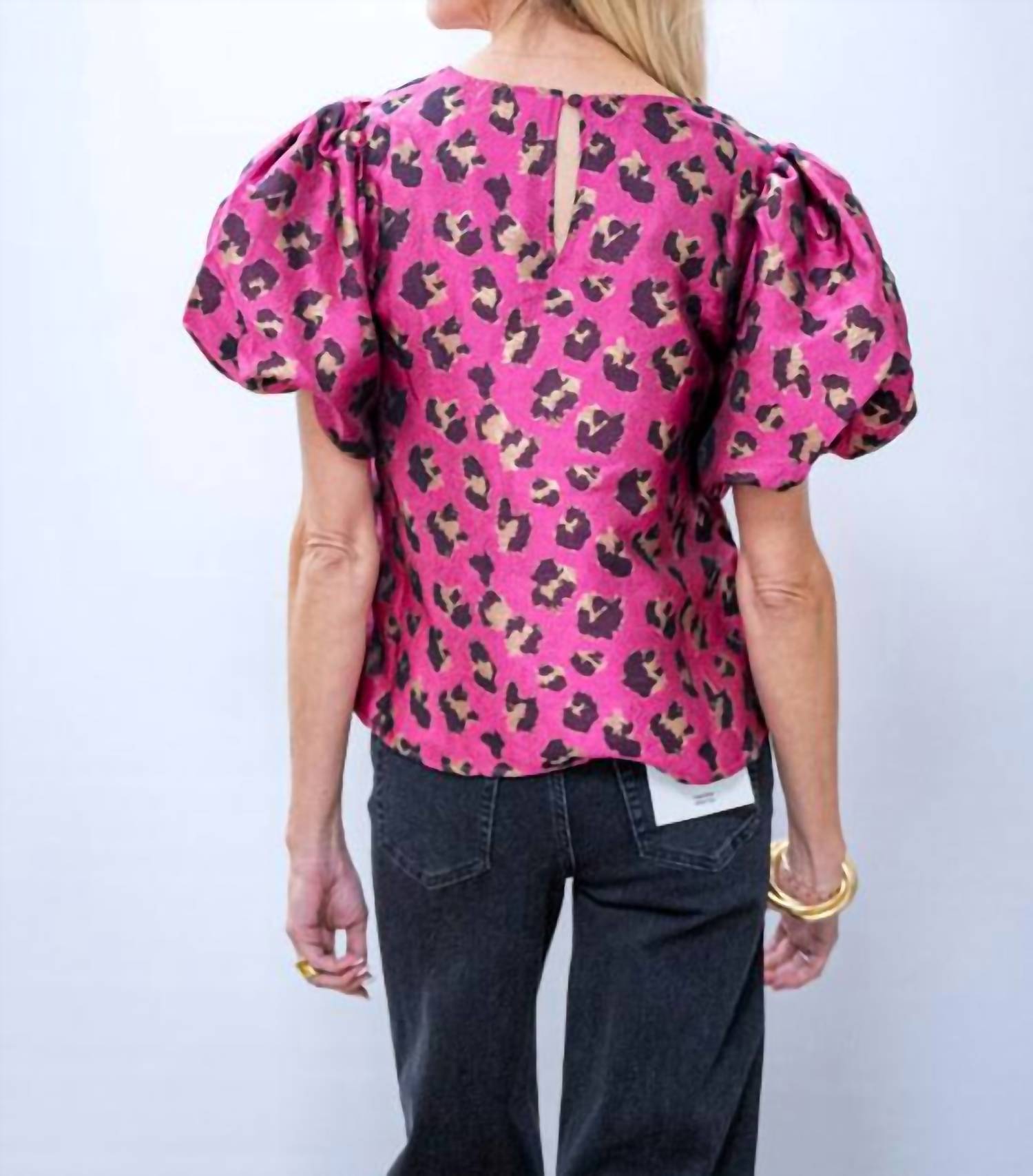 Thml - Puff Sleeve Leopard Print Top
