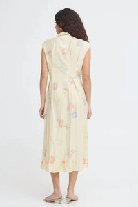 Ichi - Cross Stitch Print Button Front Sleeveless Dress