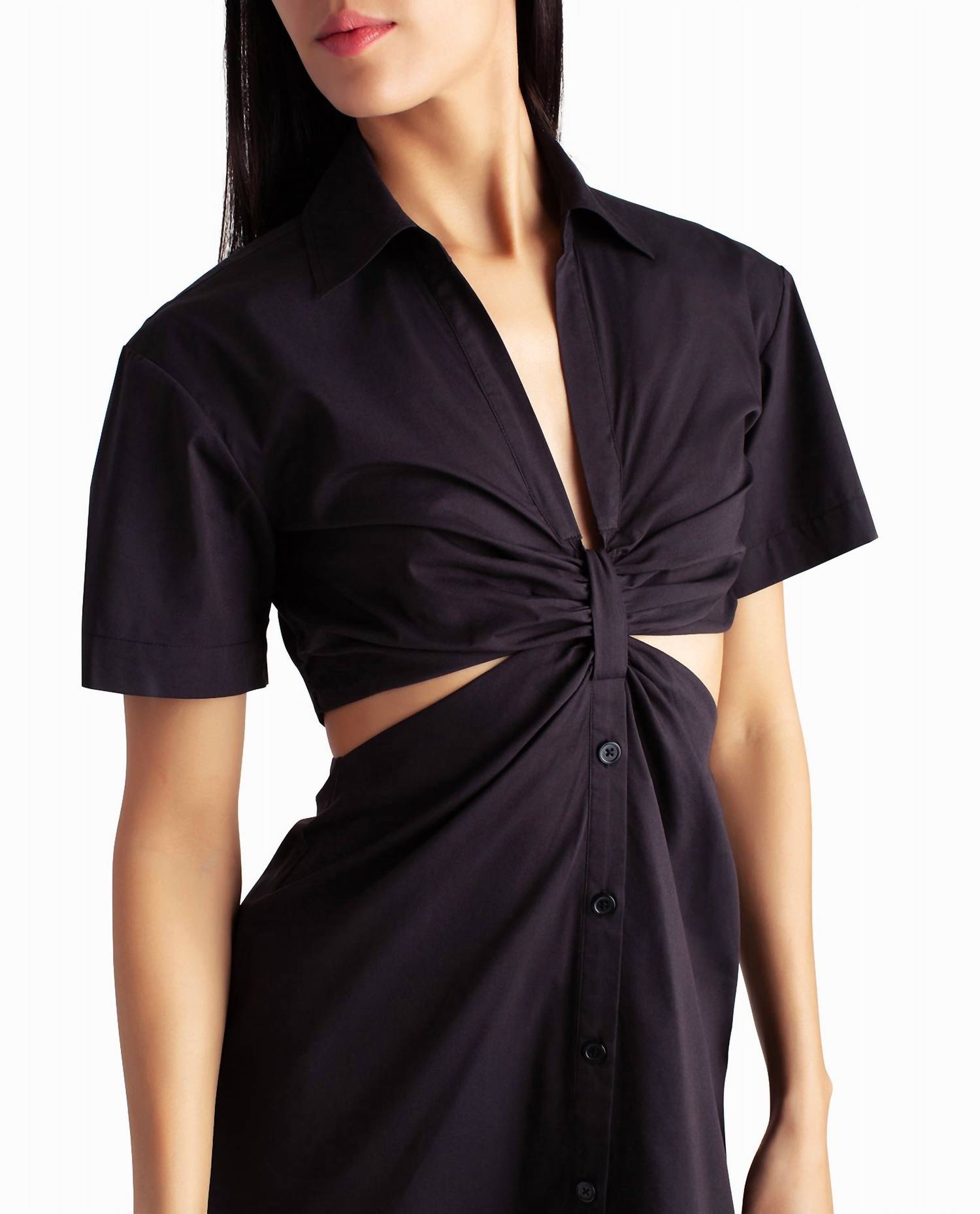Nicole Miller - Caroline Poplin Midi Shirt Dress