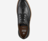 JOHNSTON & MURPHY Men's Larkin Wingtip Oxfords in black italian calfskin - men's shoe - alternate view