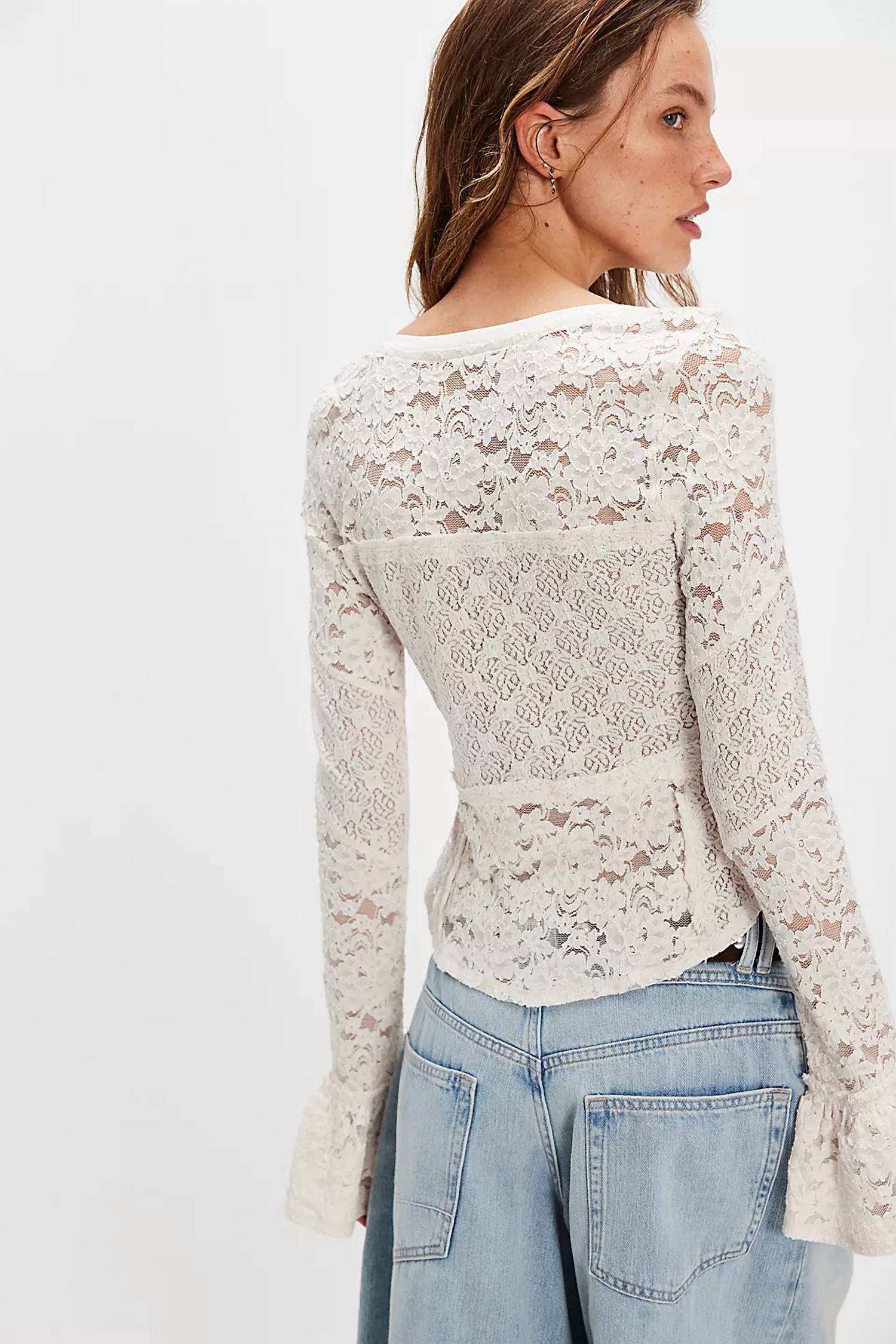 Free People - Lace Layering Long Sleeve Top