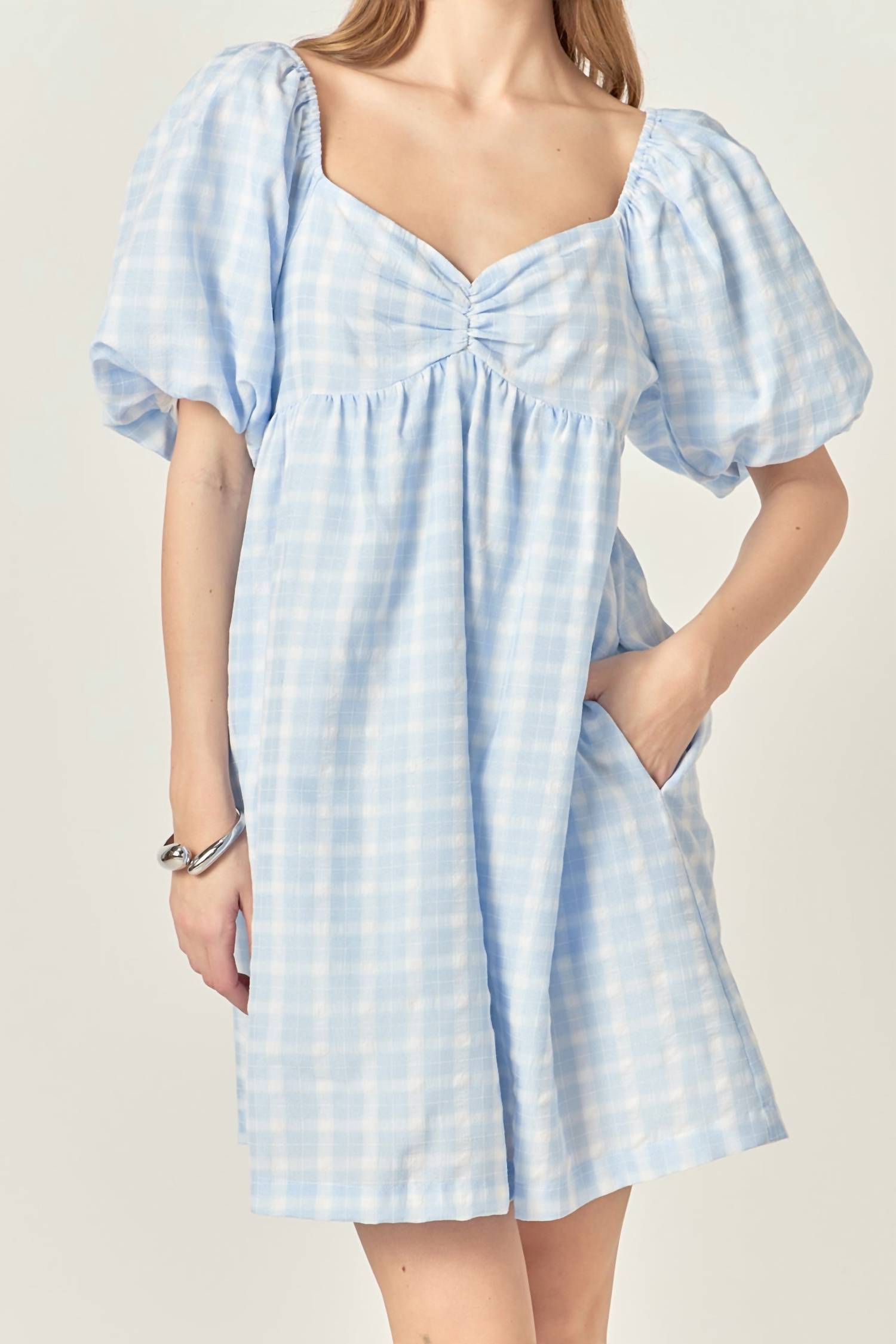 English Factory - Gingham Crush Mini Dress