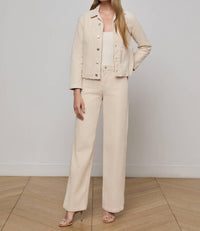 L'Agence Janelle Slim Raw Jacket in french vanilla 2 - women's jacket - view 4