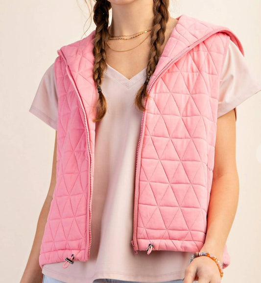 Kori - Hooded Lined Side Pocket Sleeveless Vest