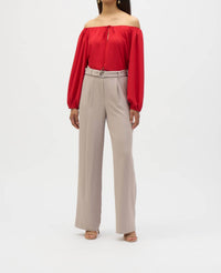 Joseph Ribkoff - Off Shoulder Eggshell Flared Top