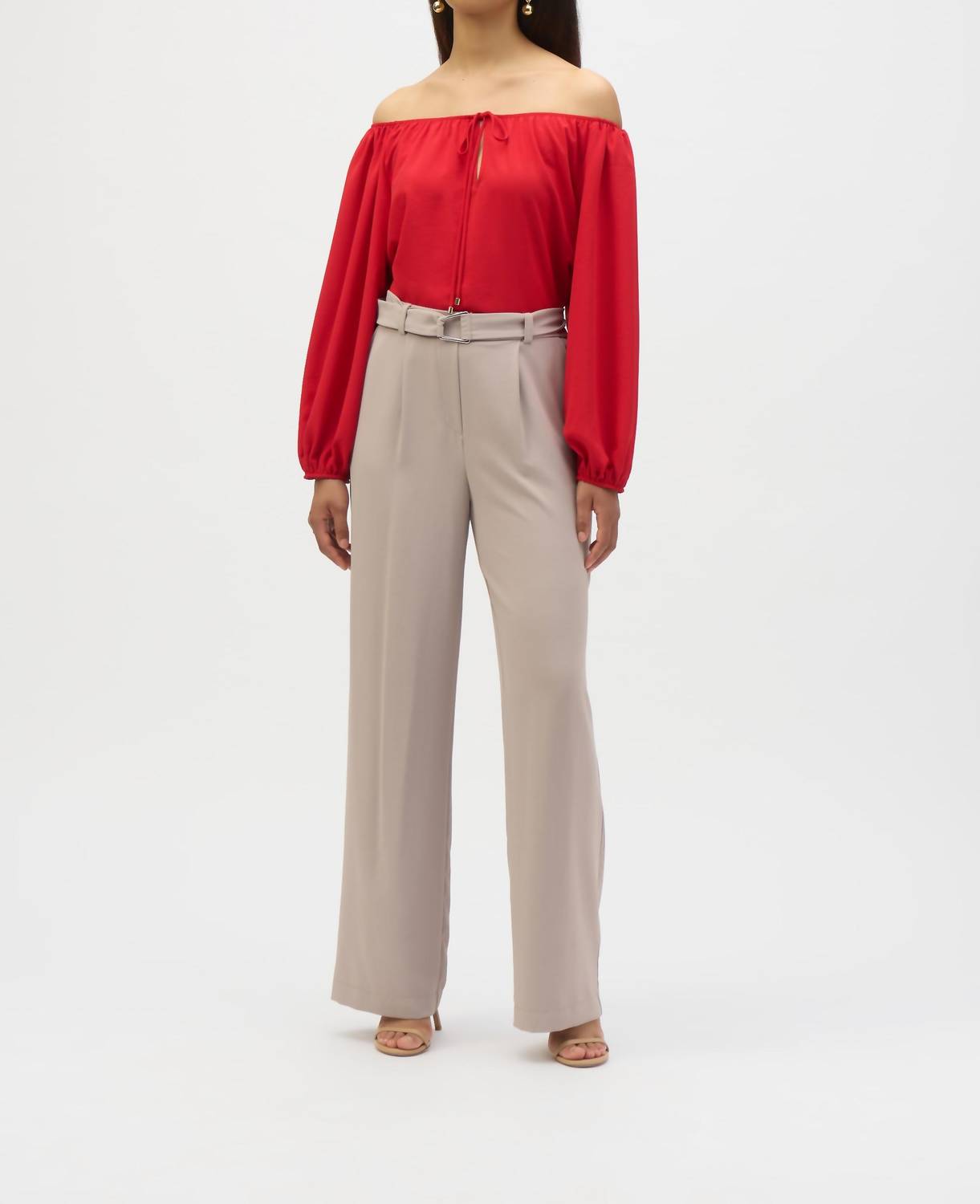 Joseph Ribkoff - Off Shoulder Eggshell Flared Top